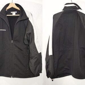 Diadora Jacket Fleece Lined Full Zip Black White Soccer Style XL‎